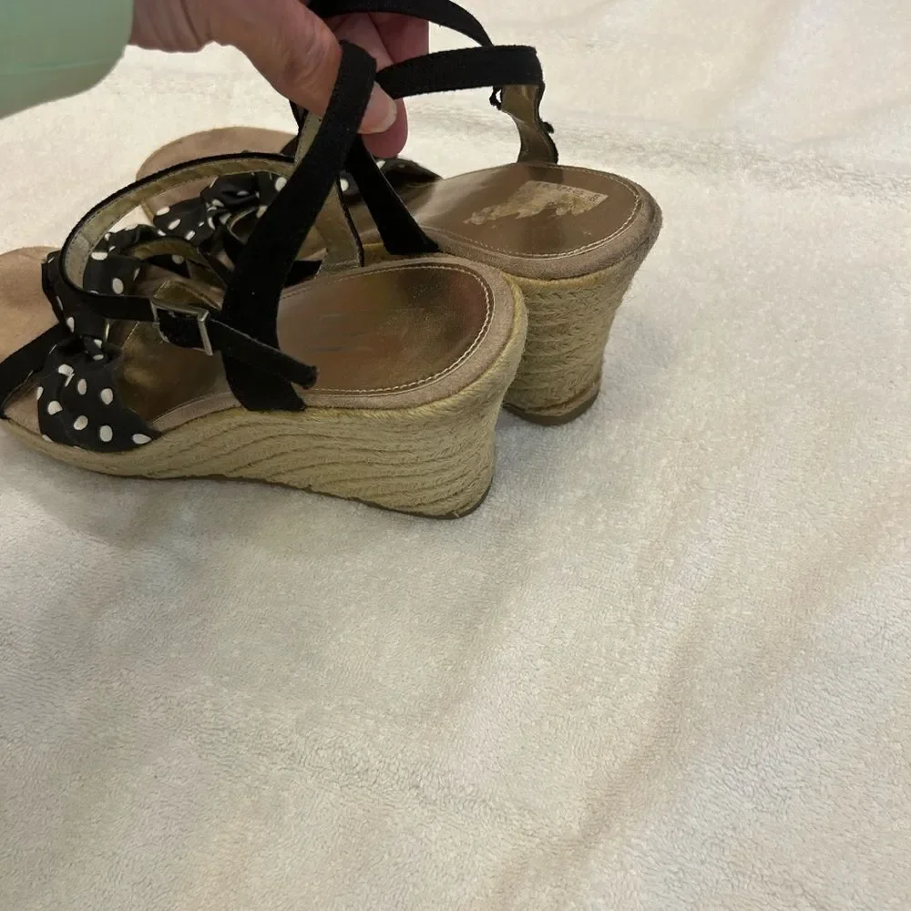 Arizona Jean Company Black and White Espadrilles with Bow Detail